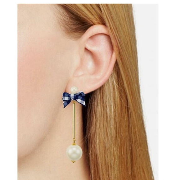 kate spade black bow pearl earrings - Picture 5 of 7